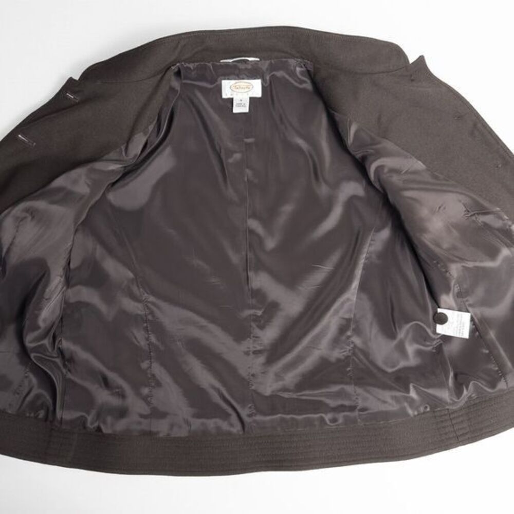 Talbots Italian Wool Blend Military Style Jacket Womens Petite 4 Chocolate Brown - Picture 7 of 16